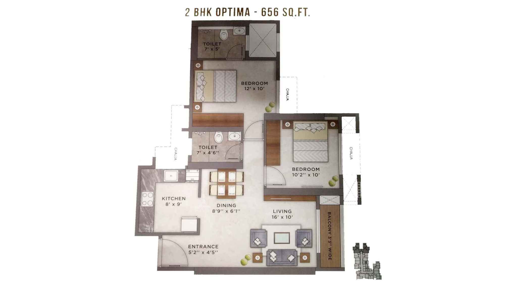 Ashar-Axis-Floor-Plan-2-BHK-Optima-656-Sqft